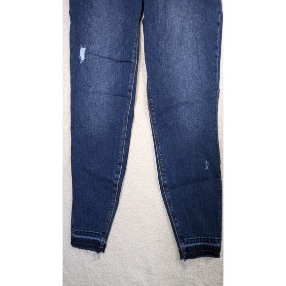 SPANX High Waist Raw Hem Light Distress Skinny Stretch Pull On Jeans Medium - Picture 3 of 9
